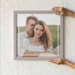 Modern Couple Collage Photo &amp; Minimal Family Gift Poster