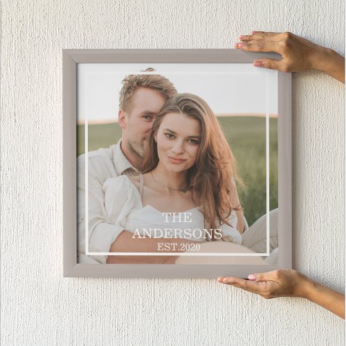 Modern Couple Collage Photo  Minimal Family Gift Poster