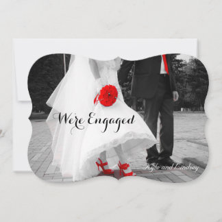 Modern Couple Engagement Announcement Photo Card