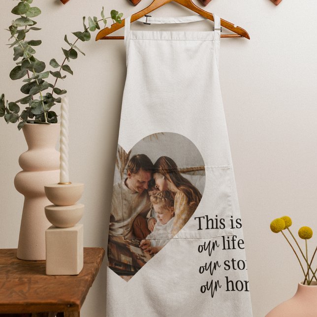 Modern Couple Family Photo & Family Quote Gift Apron (Creator Uploaded)