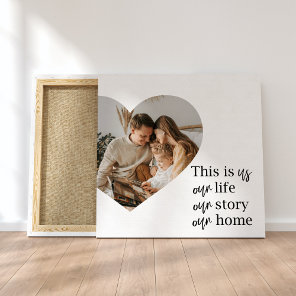 Modern Couple Family Photo & Family Quote Gift Canvas Print