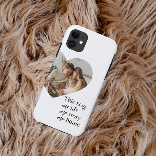 Modern Couple Family Photo  Family Quote Gift iPhone 11 Case