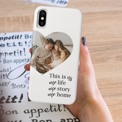 Modern Couple Family Photo  Family Quote Gift iPhone XS Case