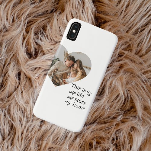 Modern Couple Family Photo  Family Quote Gift iPhone XS Max Case
