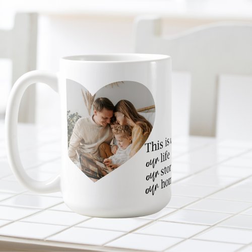 Modern Couple Family Photo  Family Quote Gift Coffee Mug