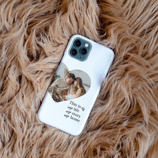 Modern Couple Family Photo & Family Quote Gift iPhone Case (Creator Uploaded)