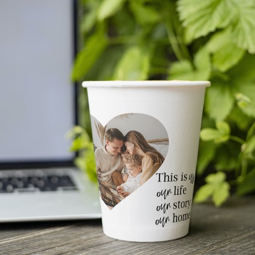 Modern Couple Family Photo  Family Quote Gift Paper Cups