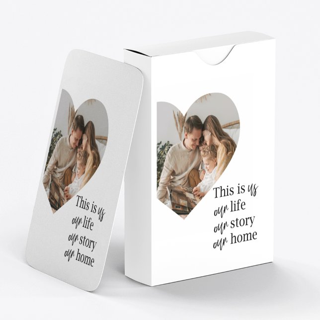 Modern Couple Family Photo & Family Quote Gift Poker Cards (Creator Uploaded)