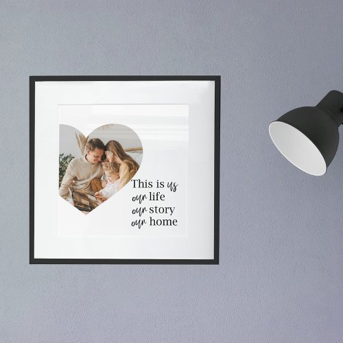 Modern Couple Family Photo  Family Quote Gift Poster