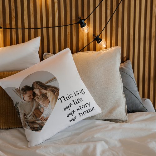 Modern Couple Family Photo  Family Quote Gift Throw Pillow