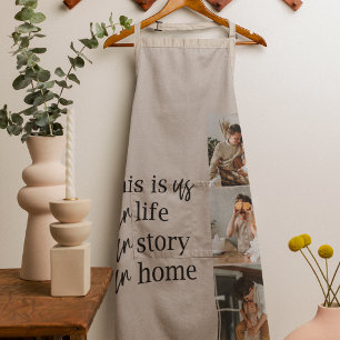 Modern Couple Family Photo & Family Quote Lovely Apron