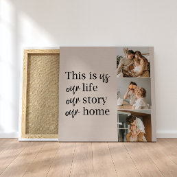 Modern Couple Family Photo &amp; Family Quote Lovely Canvas Print