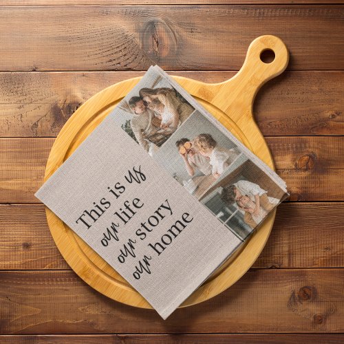 Modern Couple Family Photo  Family Quote Lovely Kitchen Towel