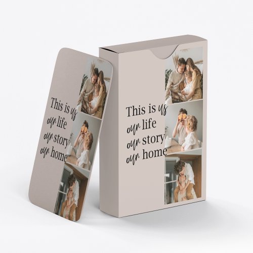 Modern Couple Family Photo  Family Quote Lovely Playing Cards