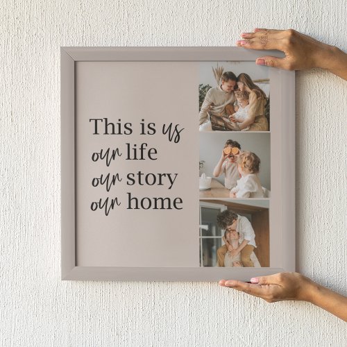 Modern Couple Family Photo  Family Quote Lovely Poster