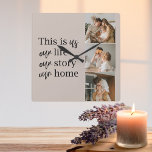 Modern Couple Family Photo & Family Quote Lovely Square Wall Clock<br><div class="desc">Modern Couple Family Photo & Family Quote Lovely</div>