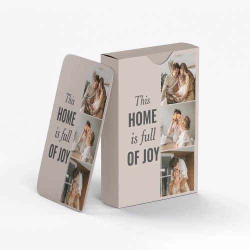 Modern Couple Family Photo  Family Quote Playing Cards
