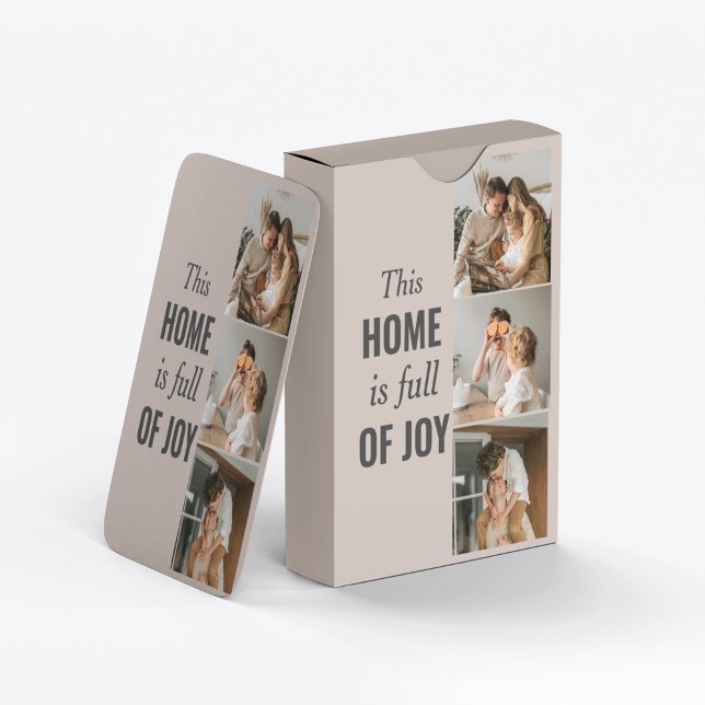 Modern Couple Family Photo & Family Quote Poker Cards (Creator Uploaded)