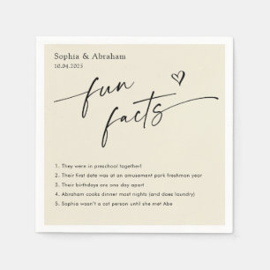 Modern Couple Fun Facts Wedding Napkins