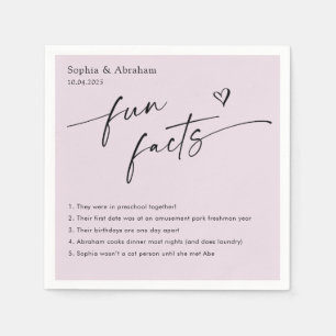 Modern Couple Fun Facts Wedding Napkins