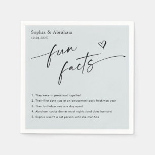 Modern Couple Fun Facts Wedding Napkins