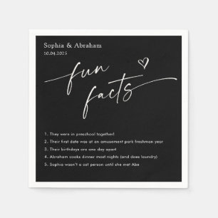 Modern Couple Fun Facts Wedding Napkins