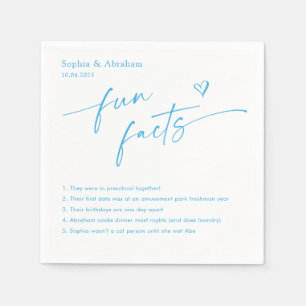 Modern Couple Fun Facts Wedding Napkins