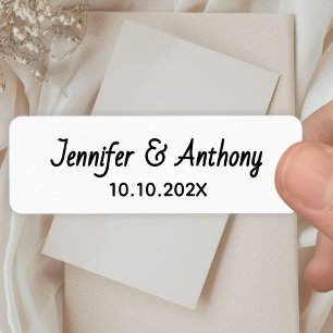 Modern Couple Names & Date Wedding - Black Label
