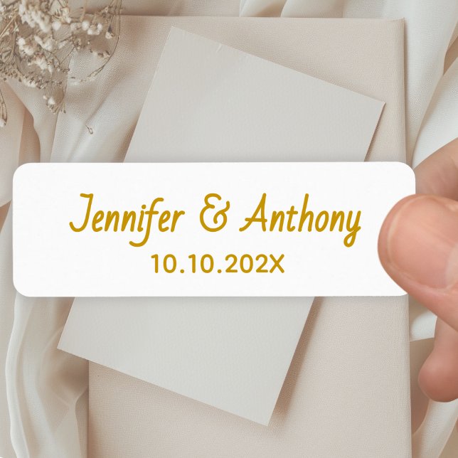 Modern Couple Names & Date Wedding - Gold Label (Creator Uploaded)