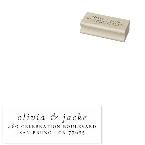 Modern Couple Names Simple Typography Wedding Rubb Rubber Stamp