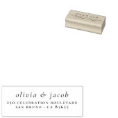 Modern Couple Names Simple Typography Wedding Rubber Stamp (Stamped)
