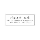 Modern Couple Names Simple Typography Wedding Rubber Stamp (Imprint)