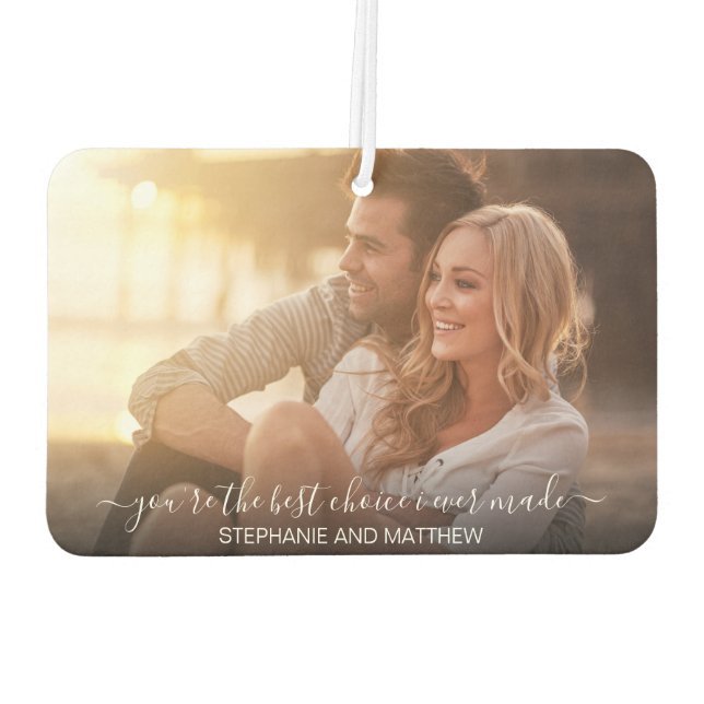 Modern Couple Photo Best Choice Ever Personalized Air Freshener (Back)