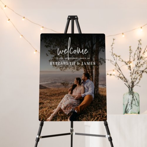 Modern Couple Photo Engagement Party Welcome Sign