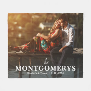 Modern Couple Photo Fleece Blanket