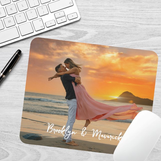 Modern Couple Photo  Mouse Pad (Creator Uploaded)