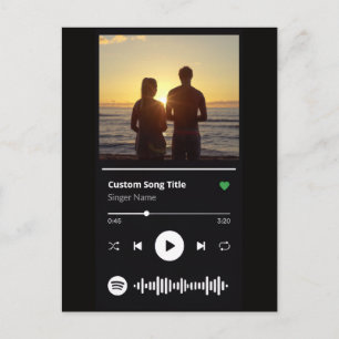 Modern Couple Photo Personalized Any Song  Postcard