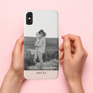 Modern Couple Photo Pink & Grey Perosnalized Name Iphone Xs Max Case at Zazzle