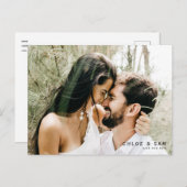 Modern Couple Photo QR Code Save the Date Invitation Postcard (Front/Back)