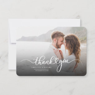 Modern Couple Photo Thank You Card