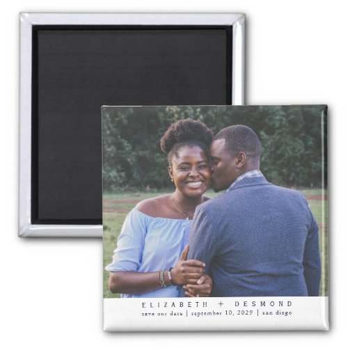 Modern Couple Photo Wedding Save The Date  Magnet