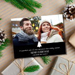 Modern Couple Pine Tree Photo Plaid Christmas Card<br><div class="desc">Christmas card for couples in a modern black and white pine tree design,  featuring your favorite photo. Add your photo,  greeting,  message and names. This card reverses to a red and black buffalo plaid on the backside of card.</div>