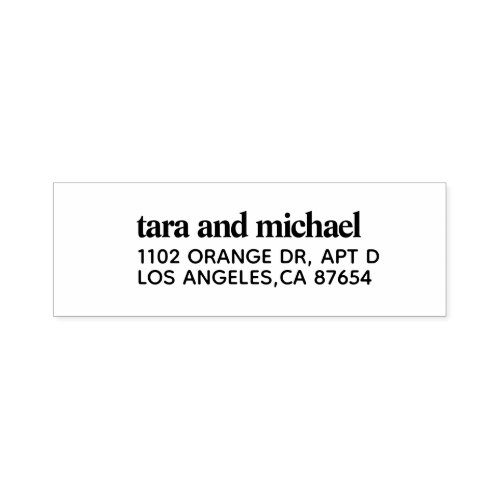 Modern Couples Address Self_inking Stamp