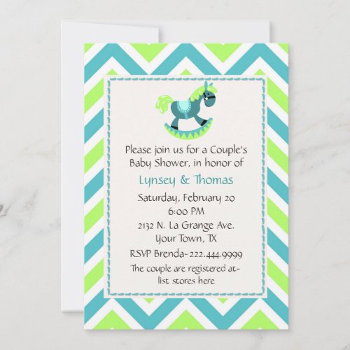 Modern Couple's Baby Boy Shower Invitation