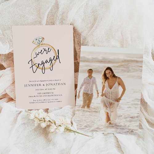 Modern Couples Engagement Party Invitation 