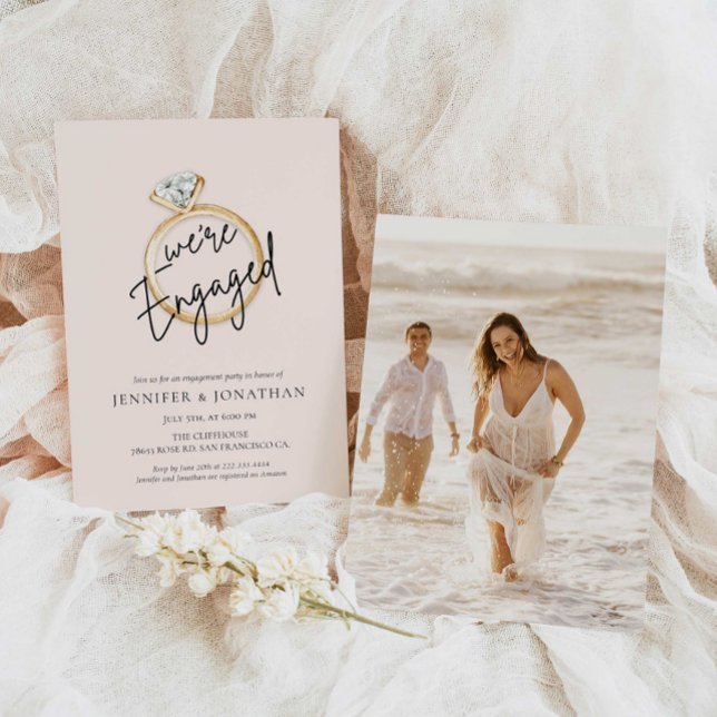 Modern Couples Engagement Party Invitation  (Creator Uploaded)