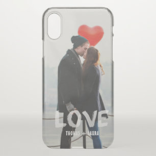Modern Couples Love Overlay Hand Painted Photo iPhone X Case