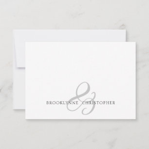 Modern Couple's Names Monogram Note Card