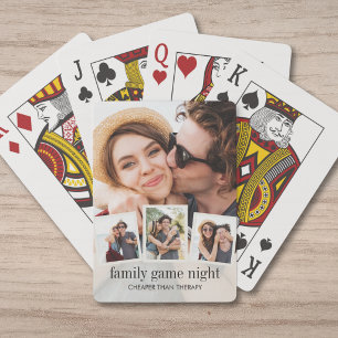 Modern Couples Photo Collage Funny Game Night Poker Cards