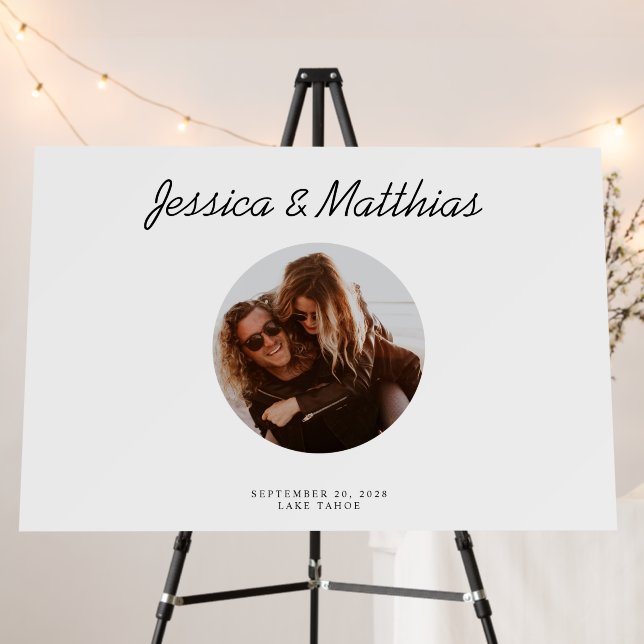 Modern Couples Photo Wedding Guestbook Alternative Foam Board (In Situ (Stand))